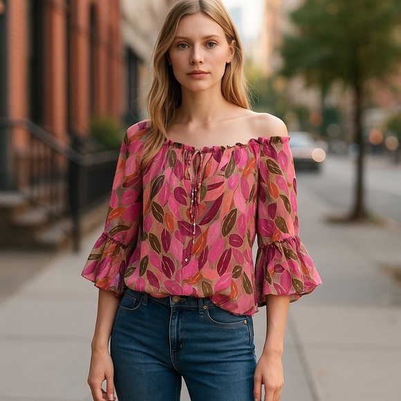 Milly blouse, Pink Floral size XS - Picture 9 of 9